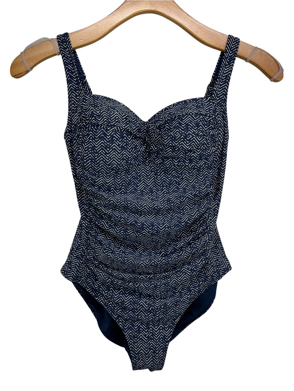 Niptuck Swim Navy Slimming Ruched Tummy One Piece Swimsuit Womens 6